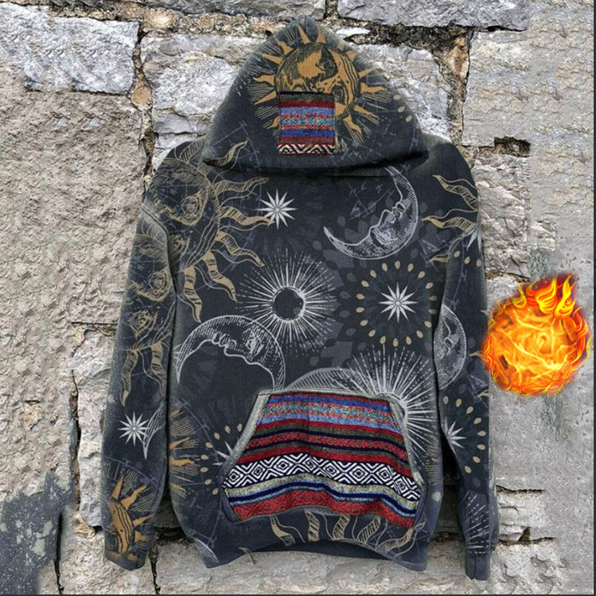 Space Inspired Printed Men's Fleecy Hoodie - Designs By CRF