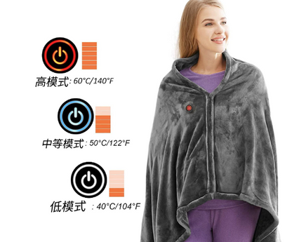 Winter Flannel Heated Blanket Cold Protection Body Warmer Usb Heated Warm Shawl Electric Heated Plush Blanket - Designs By CRF