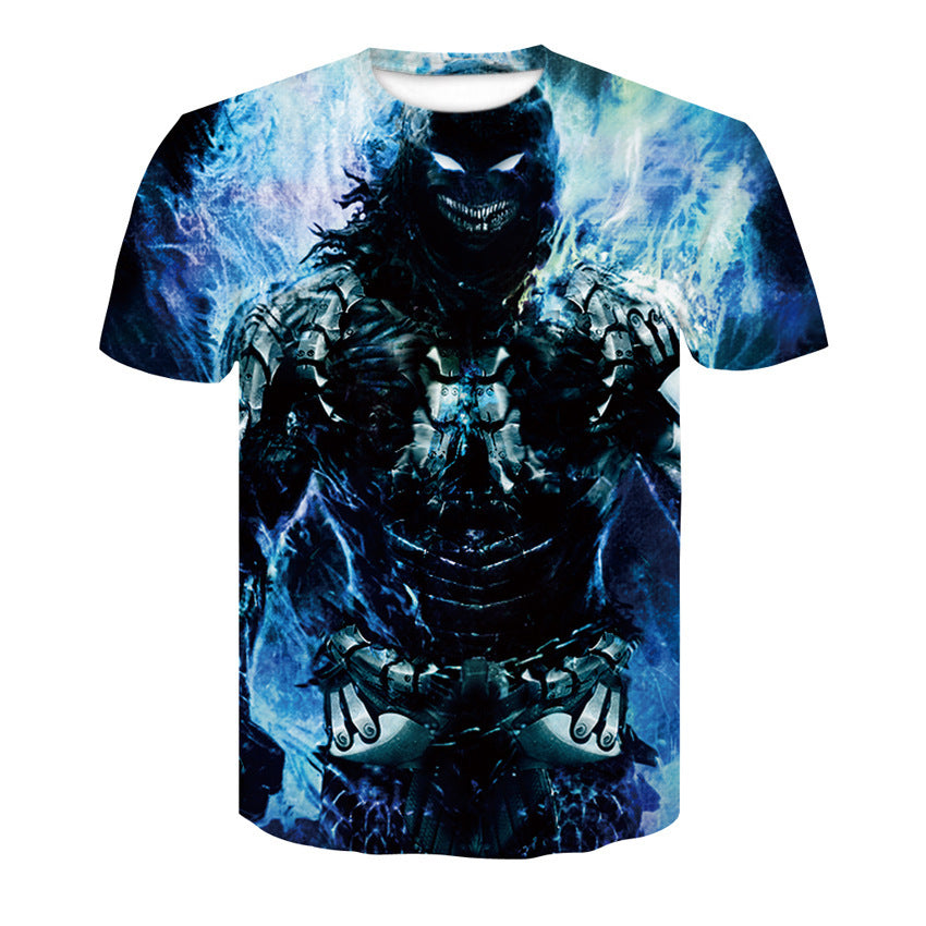 Men's T-Shirt 3d Skull Poker-Fashion Round-Neck Short-Sleeved Summer Fun Street Casual Designs By CRF