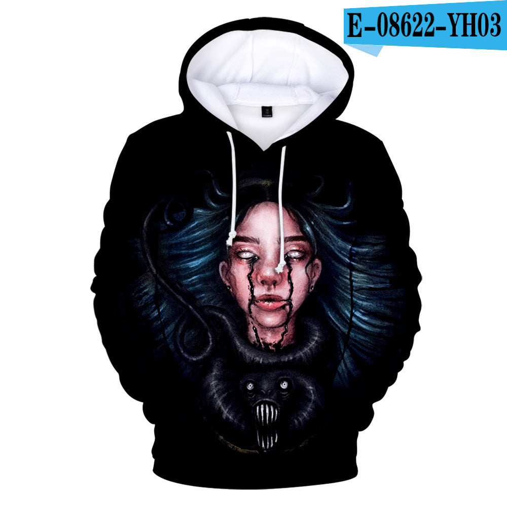 Billie Elish 3D Digital Color Hooded Hoodie Designs By CRF