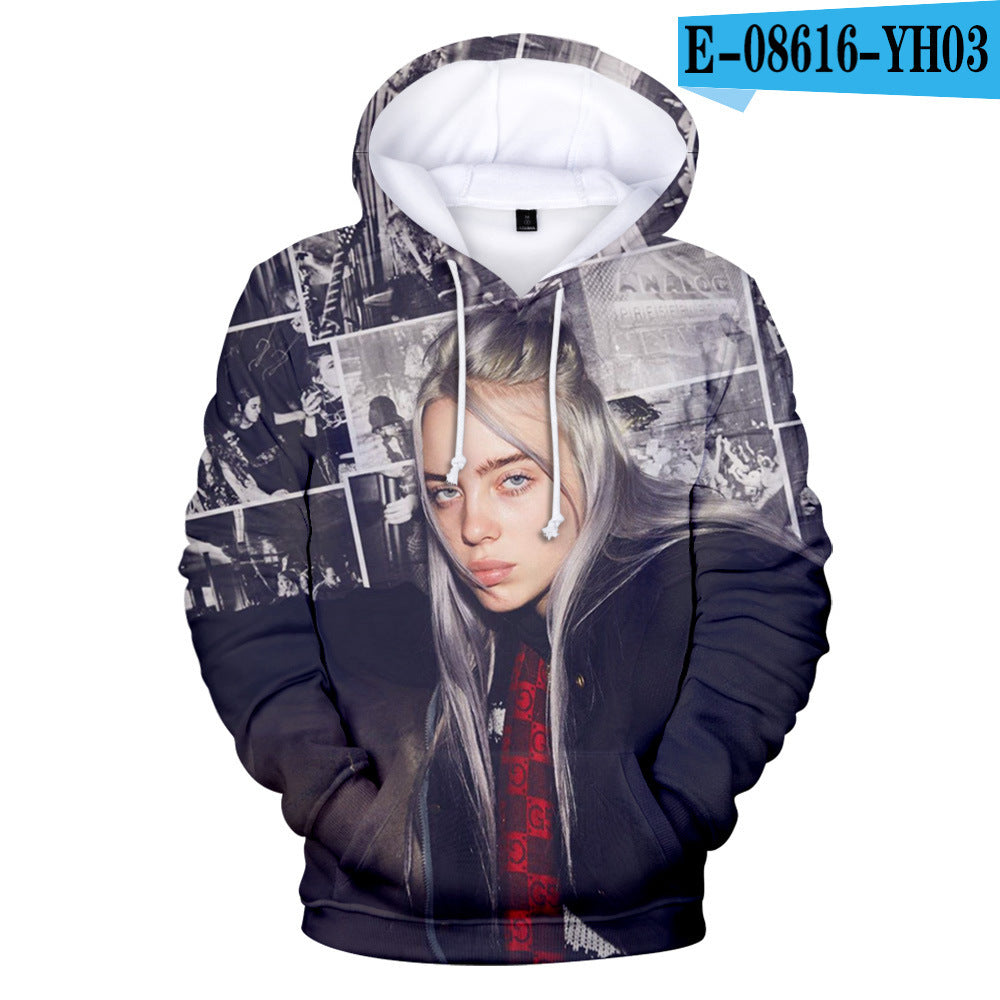 Billie Elish 3D Digital Color Hooded Hoodie Designs By CRF