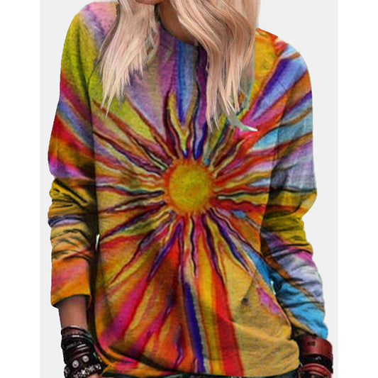 Loose Round Collar Tie-dyed With Gradient, Colorful 3D Digital Print Hoodie Designs By CRF