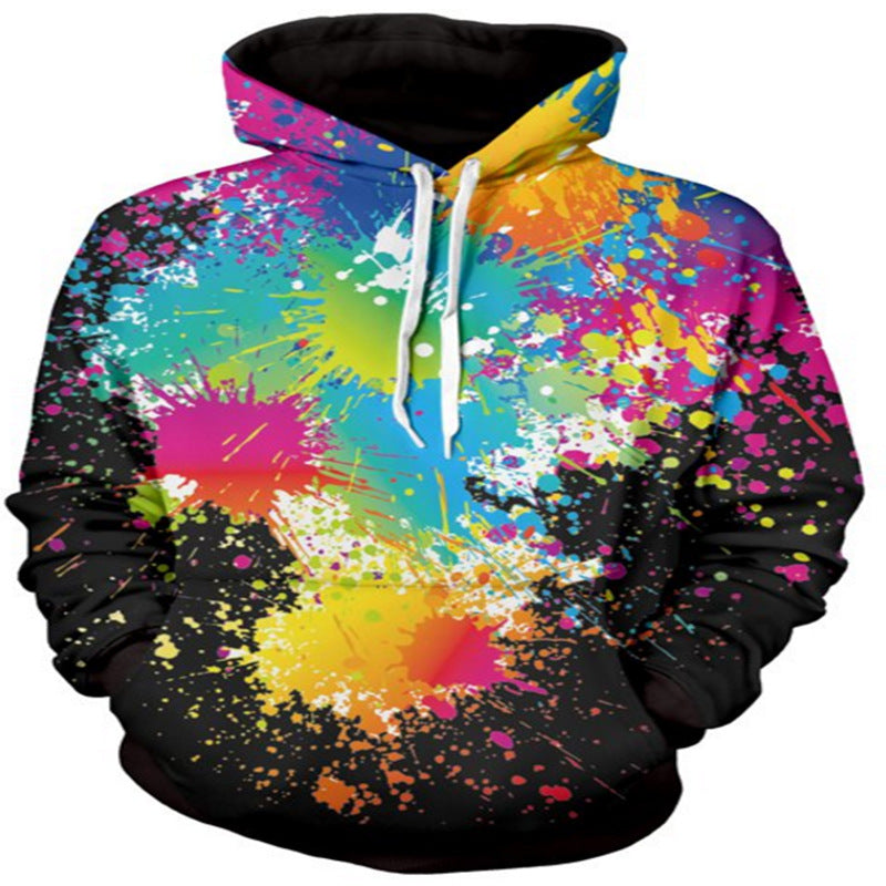 Colorful Abstract Lines Splash Ink 3D Printing Pullover Hoodie Designs By CRF