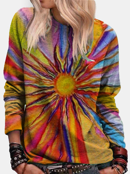 Loose Round Collar Tie-dyed With Gradient, Colorful 3D Digital Print Hoodie Designs By CRF