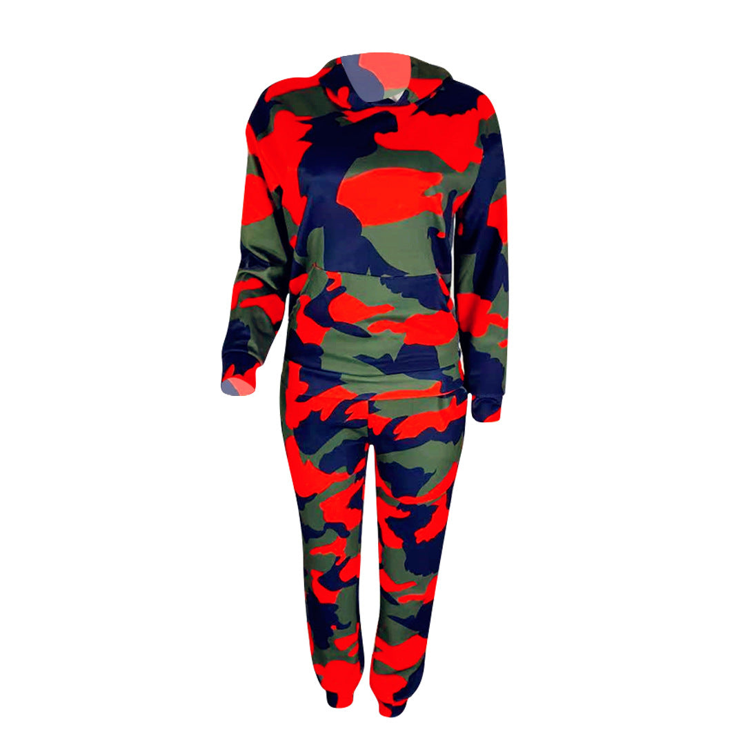 Long Sleeve TWO PIECE SET Hoodie Print Camouflage Tracksuit s Designs By CRF