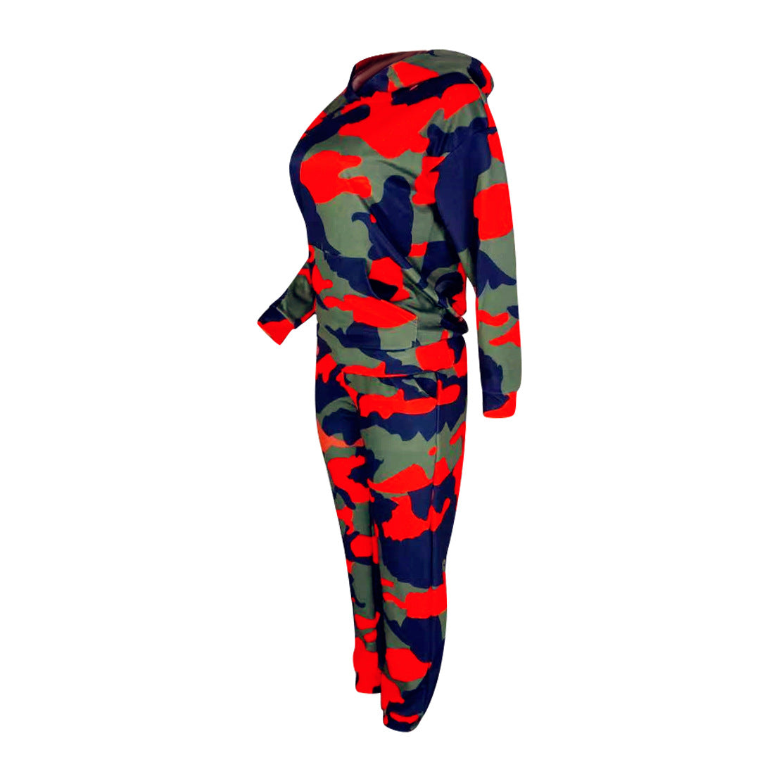 Long Sleeve TWO PIECE SET Hoodie Print Camouflage Tracksuit s Designs By CRF