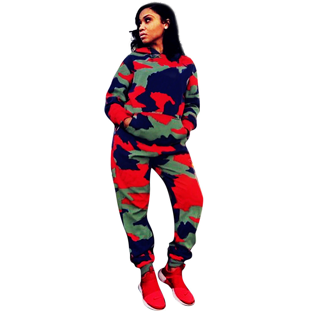 Long Sleeve TWO PIECE SET Hoodie Print Camouflage Tracksuit s Designs By CRF