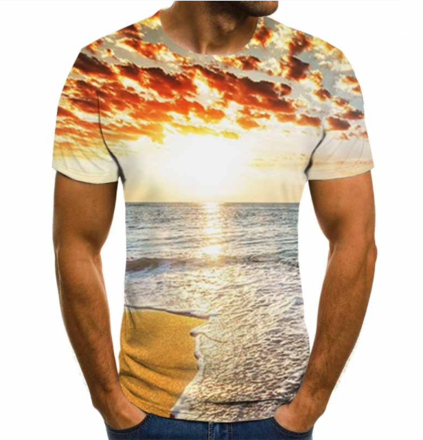 Starry Sky 3D Digital Printing T Shirt Men's Short Sleeves Designs By CRF