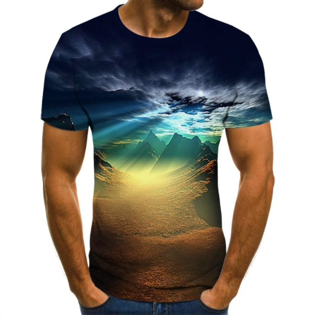 Starry Sky 3D Digital Printing T Shirt Men's Short Sleeves Designs By CRF