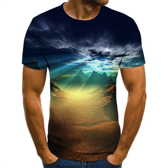 Starry Sky 3D Digital Printing T Shirt Men's Short Sleeves Designs By CRF