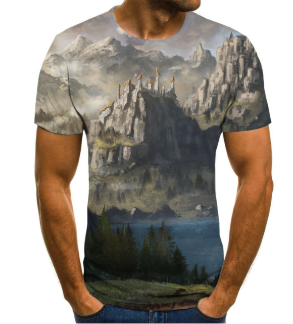 Starry Sky 3D Digital Printing T Shirt Men's Short Sleeves Designs By CRF