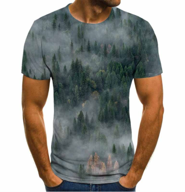 Starry Sky 3D Digital Printing T Shirt Men's Short Sleeves Designs By CRF