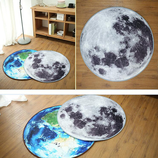 3D Moon And Earth Round Rug Designs By CRF