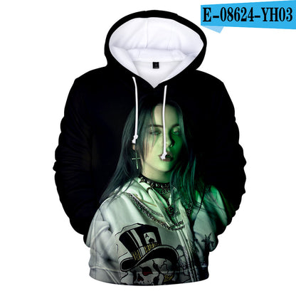 Billie Elish 3D Digital Color Hooded Hoodie Designs By CRF