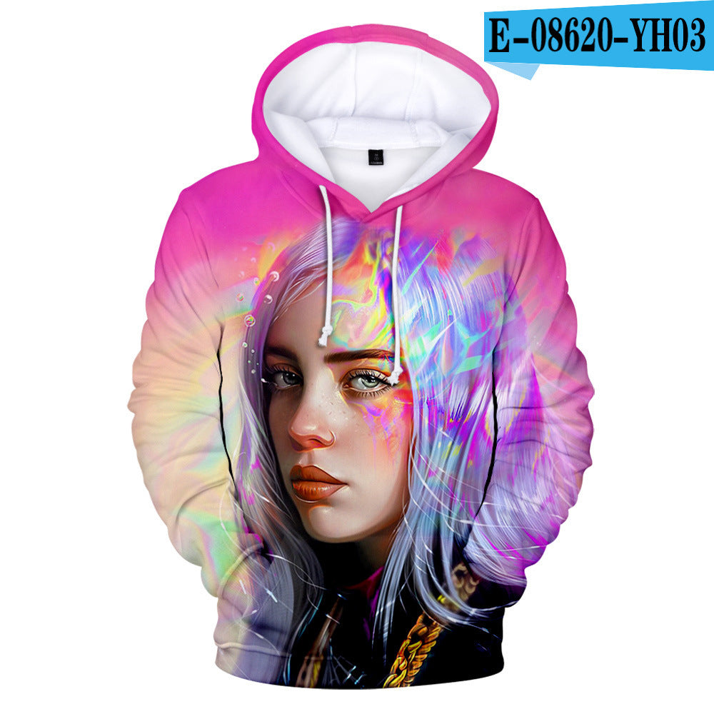 Billie Elish 3D Digital Color Hooded Hoodie Designs By CRF