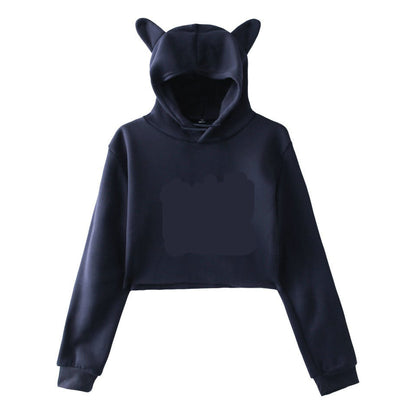 Crop Top Hoodie with Cat Ears