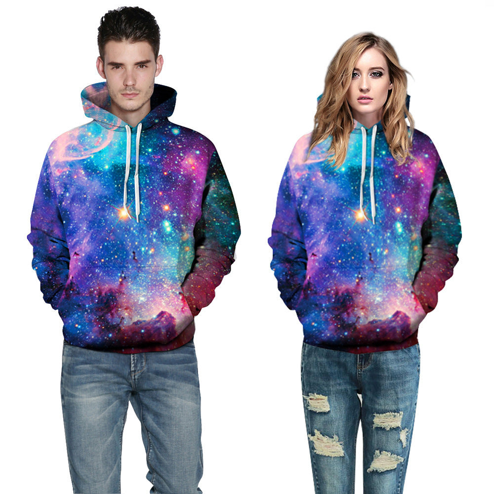 Printed starry sky hoodie size hoodie - Designs By CRF