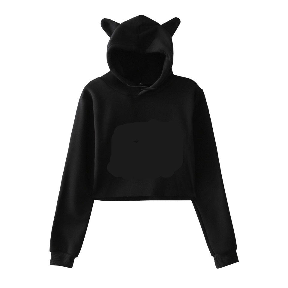 Crop Top Hoodie with Cat Ears