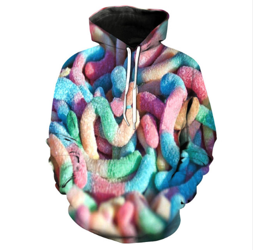 3D star digital print hooded pocket pullover sweater Designs By CRF