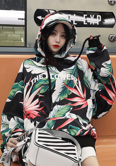 Flower World Trends Autumn Hip Hop Loose Hooded Sweater Jacket Men's Tide Brand Couple Hoodie Women Designs By CRF