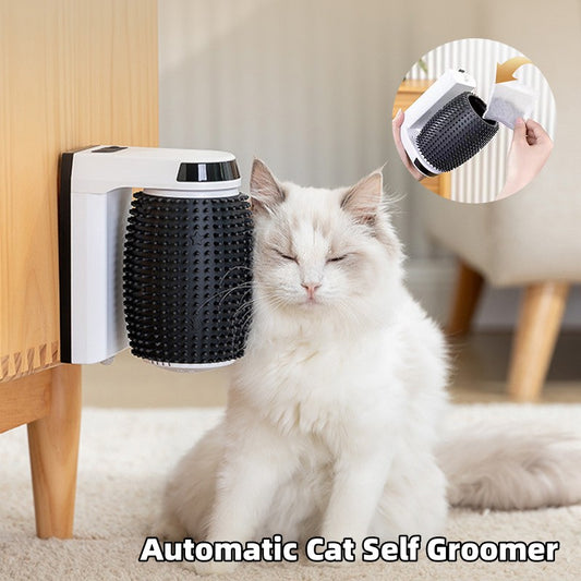 Automatic Cat Self Groomer Wall Corner Brushes Soft Cat Corner Scratcher Self Grooming - Designs By CRF