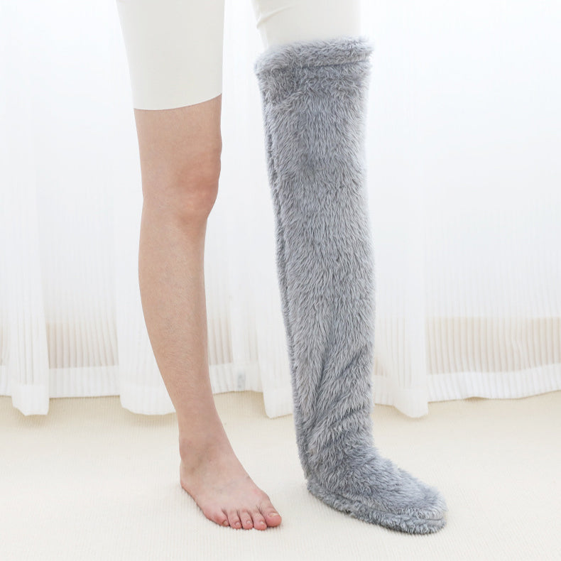 Over Knee High Fuzzy Long Socks Winter Warm Cold Leg Knee Joint Cold-proof Stockings Home Floor Sleeping Socks - Designs By CRF