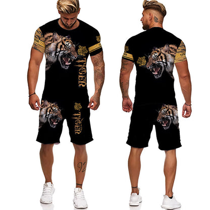 3D Printed T Shirt Set Fashion Men's Lion Sportswear - Designs By CRF