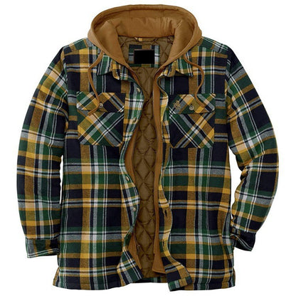 Men's Clothing European And American Autumn And Winter Thickened Cotton-padded Clothes Plaid Long Sleeve - Designs By CRF