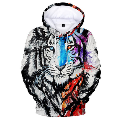 Men's Hoodie Animal Style Tiger Creative Print Designs By CRF