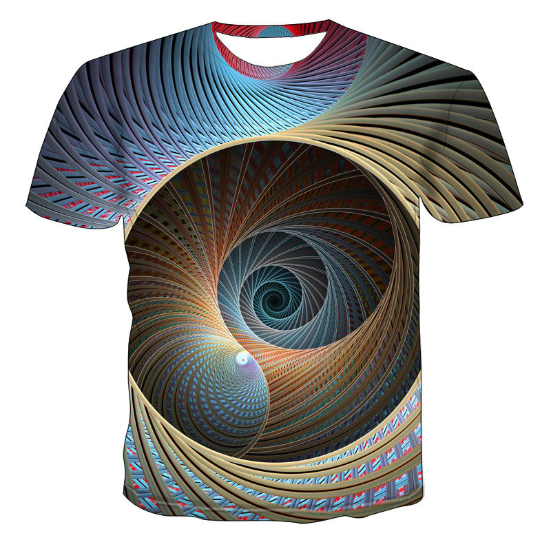 Sea Wave Digital Print T-shirt Breathable