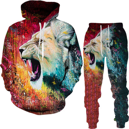 Men's Hoodie and Jogger Set - Lion & Tiger designs - Designs By CRF