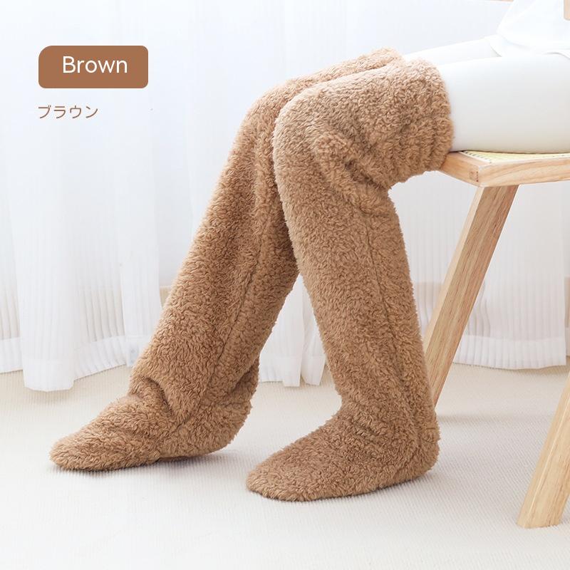 Over Knee High Fuzzy Long Socks Winter Warm Cold Leg Knee Joint Cold-proof Stockings Home Floor Sleeping Socks - Designs By CRF