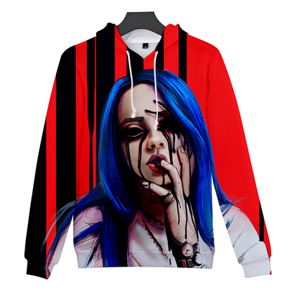 Billie Elish 3D Digital Color Hooded Hoodie Designs By CRF