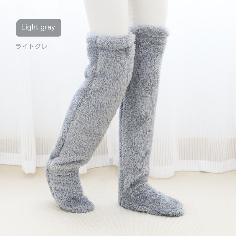 Over Knee High Fuzzy Long Socks Winter Warm Cold Leg Knee Joint Cold-proof Stockings Home Floor Sleeping Socks - Designs By CRF