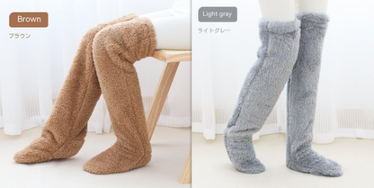 Over Knee High Fuzzy Long Socks Winter Warm Cold Leg Knee Joint Cold-proof Stockings Home Floor Sleeping Socks - Designs By CRF