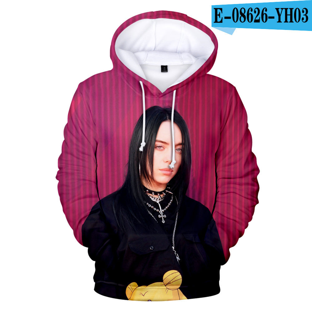 Billie Elish 3D Digital Color Hooded Hoodie Designs By CRF