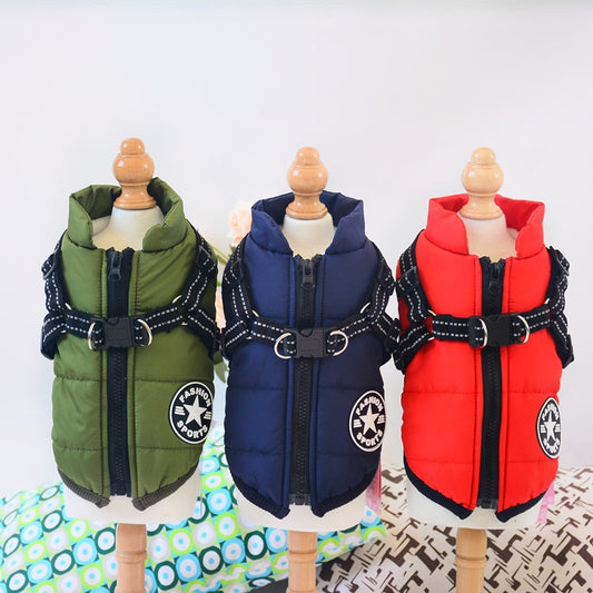 Waterproof Winter Dog Coat With Harness - Designs By CRF