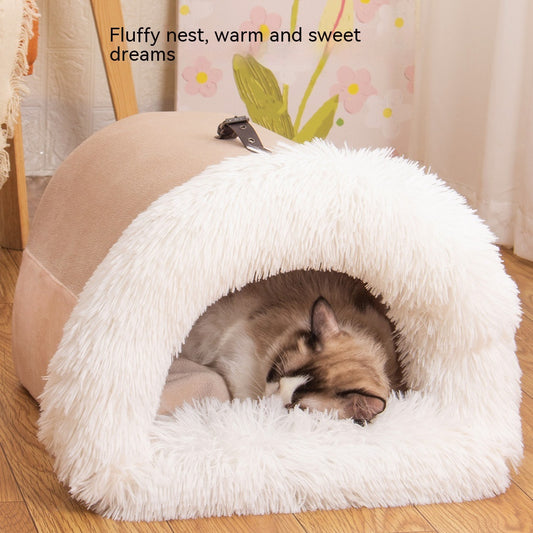 New Splice Portable Pet Nest Portable Autumn And Winter Warm Dog Nest Moisture-proof Long Fur Cat Nest Cross Border Pet Nest - Designs By CRF