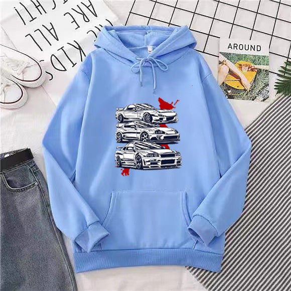 Fleece-lined Hoodie Sweater Unisex Wear Autumn Winter Couple Top Loose - Designs By CRF