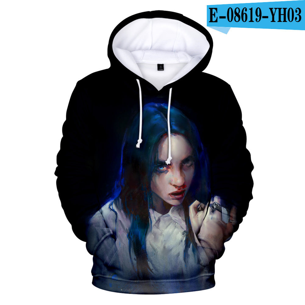 Billie Elish 3D Digital Color Hooded Hoodie Designs By CRF