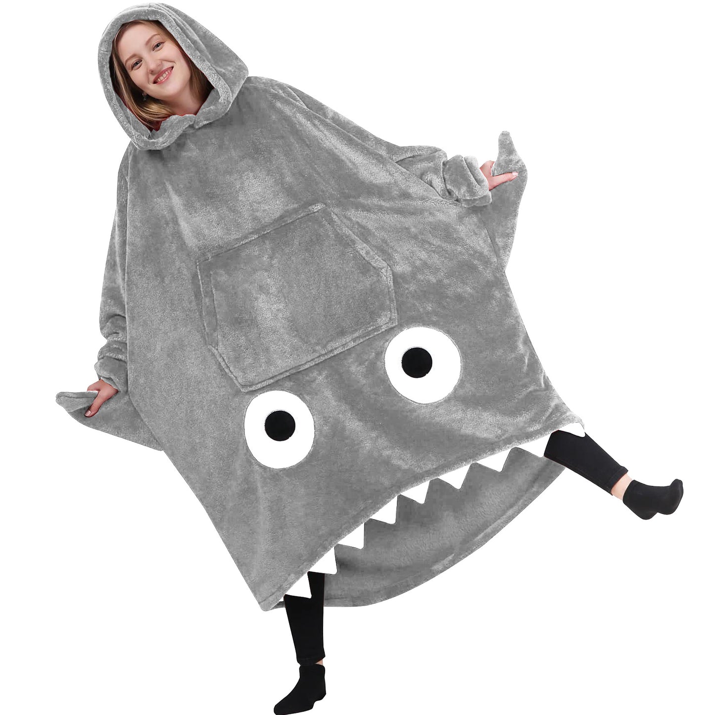 Shark Hoodie Blanket Lengthened Wide Designs By CRF