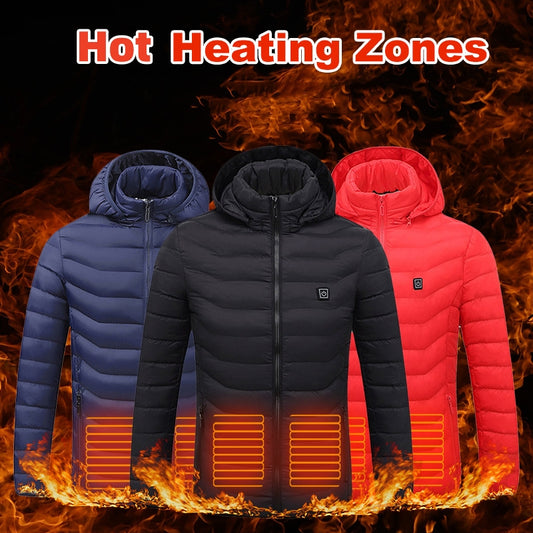 New Heated Jacket Coat USB Electric Jacket Cotton Coat Heater Thermal Clothing Heating Vest Men's Clothes Winter - Designs By CRF