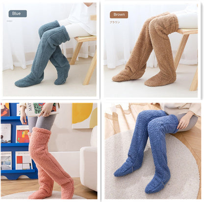 Over Knee High Fuzzy Long Socks Winter Warm Cold Leg Knee Joint Cold-proof Stockings Home Floor Sleeping Socks - Designs By CRF