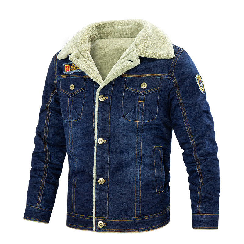 Fleece denim multi-pocket jacket Designs By CRF