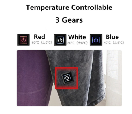 Winter Flannel Heated Blanket Cold Protection Body Warmer Usb Heated Warm Shawl Electric Heated Plush Blanket - Designs By CRF