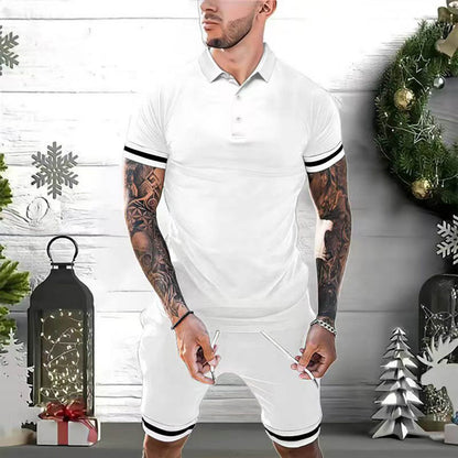 Mens Short Sets 2 Piece Outfits Polo Shirt Fashion Summer Tracksuits Casual Set Short Sleeve And Shorts Set For Men - Designs By CRF