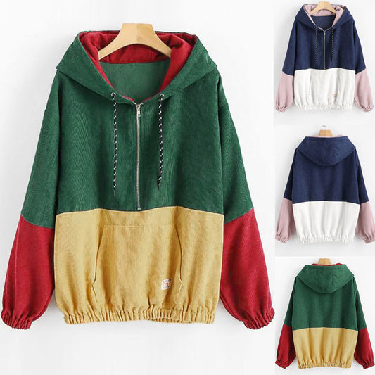 Colorblocked zip pocket hoodie Designs By CRF