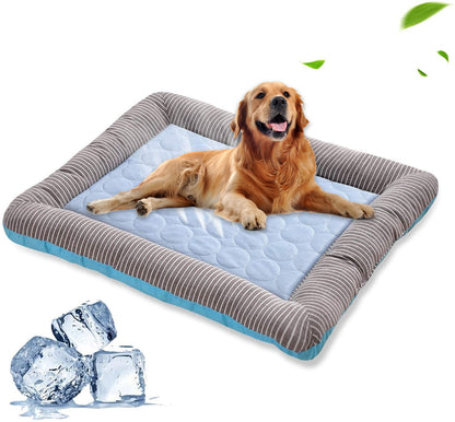 Pet Cooling Pad Bed For Dogs Cats Puppy Kitten Cool Mat Pet Blanket Ice Silk Material Soft For Summer Sleeping Pink Blue Breathable - Designs By CRF