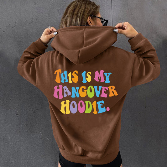 Women's THIS IS MY HANGOVER HOODIE Back Print Drop Shoulder Hoodie Designs By CRF