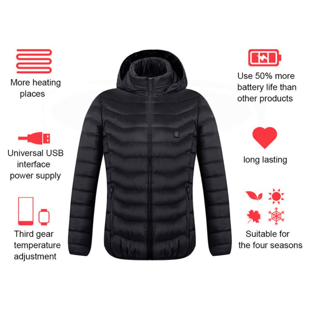 New Heated Jacket Coat USB Electric Jacket Cotton Coat Heater Thermal Clothing Heating Vest Men's Clothes Winter - Designs By CRF